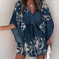 2023 Summer Boho Dresses Women Casual Flora Print Batwing Sleeve Lace-Up Dress Sexy V Neck Loose Ladies Beach Mini Dress Vestido