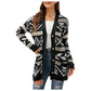 Women Fashion Autumn And Winter Temperament Lozenge Loose Sweater In Long Knit Cardigan Coat Casacos De Inverno Feminino