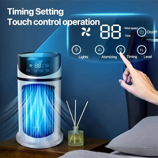2025 New Mini Air Cooler Home Portable Air Conditioner Office Desktop Refrigeration Fan Air Humidifier