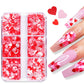 Valentines Day Mixed Love Heart Nail Glitter Red Flake Sequin Powder Decorative Accessories For Professional Nail Art Supplies