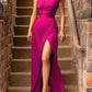 Evening Party Dresses for Women Vestidos Orange High Waist Long Skirt Sleeveless Solid Slanted Shoulder Y2k Womens Formal Dress