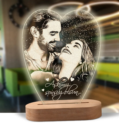 Valentine's Day Personalized 3D Lamp Custom Photo Night Light Heart LED Lamp Name Date On Anniversary Wedding Valentin Day Gift For Her or Him