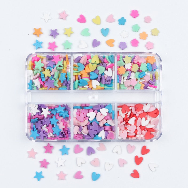 Valentines Day Mixed Love Heart Nail Glitter Red Flake Sequin Powder Decorative Accessories For Professional Nail Art Supplies