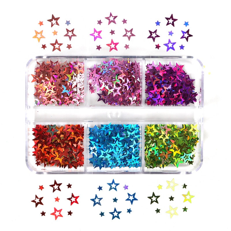 Valentines Day Mixed Love Heart Nail Glitter Red Flake Sequin Powder Decorative Accessories For Professional Nail Art Supplies