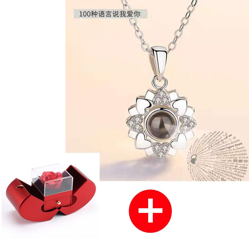 Valentine's Day 2025 Eternal Flower Apple Jewelry Box Christmas Gift Box Rose Flower Birthday Party