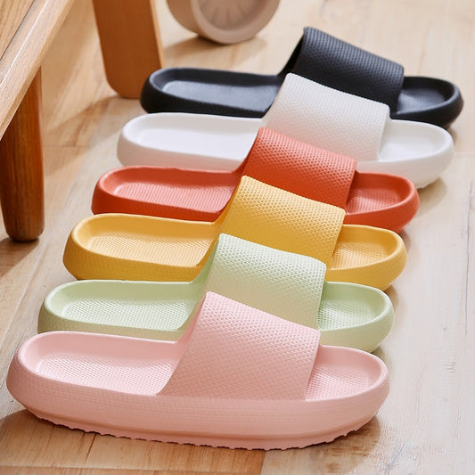 Thick Platform Bathroom Home Slippers Cloud Slippers Women Soft Sole EVA Indoor Slides Sandals 2021 Summer Non-slip Flip Flops