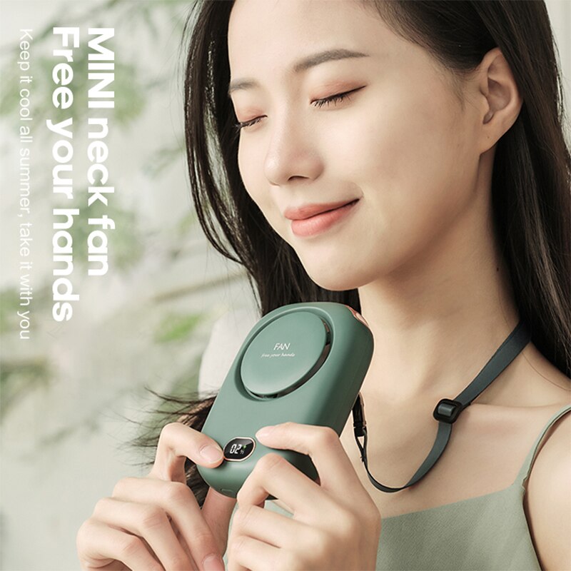 Portable  Hanging Neck Fan Mini Cooling Fans Bladeless USB Rechargeable Sports Cooling Fan For Outdoor Sport Travel