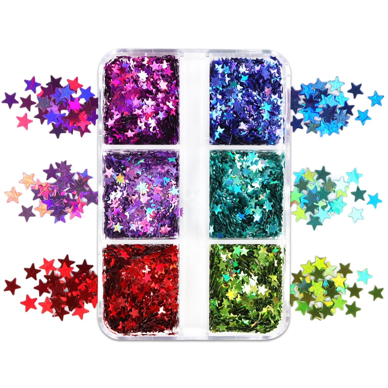 Valentines Day Mixed Love Heart Nail Glitter Red Flake Sequin Powder Decorative Accessories For Professional Nail Art Supplies