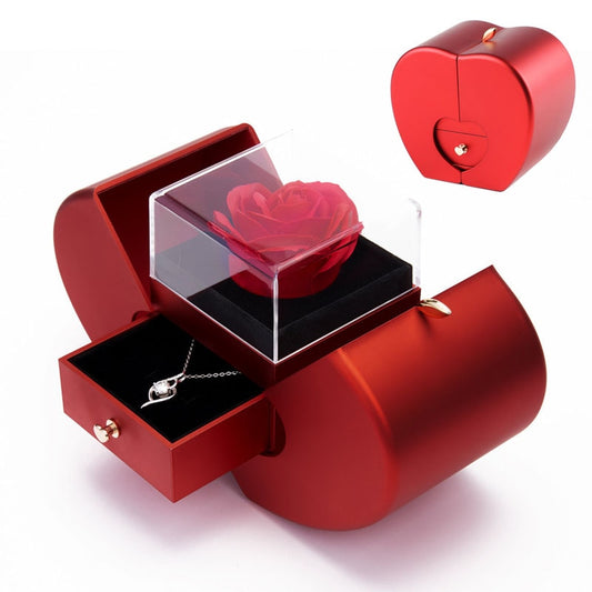 Valentine's Day 2025 Eternal Flower Apple Jewelry Box Christmas Gift Box Rose Flower Birthday Party