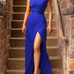 Evening Party Dresses for Women Vestidos Orange High Waist Long Skirt Sleeveless Solid Slanted Shoulder Y2k Womens Formal Dress