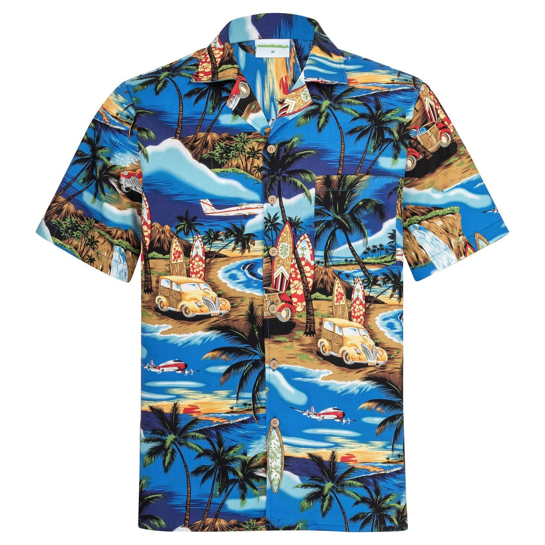 Summer Men&Shirts Cuban Collars Short Sleeves Fun Prints Open Animals Hawaiian Shirts Oversized Clothing Male Blouses