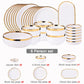 White Porcelain Plates Food Dinner Set Dishes Salad Soup Bowl Ceramic Plates and Bowls Set Tableware Set Service for 4/6/8