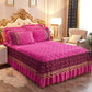 Luxury Winter Quick Warm Velvet Bed Skirt Super Soft Thick Flannel Quilted Bedspread Anti-slip Bed Cover Not Included Pillowcase