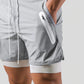 2025 New Street Fashion Shorts In1 Double Layer Quick Dry Sports Style Fitness Jogging Workout Men& Casual Shorts