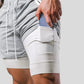 2025 New Street Fashion Shorts In1 Double Layer Quick Dry Sports Style Fitness Jogging Workout Men& Casual Shorts